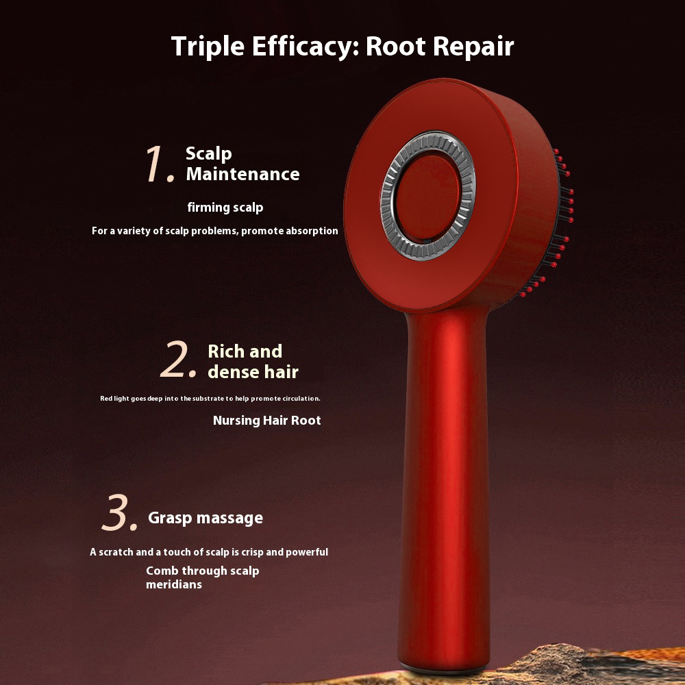 Electric Scalp Care & Hair Growth Massage Comb with Liquid Injection – Red Light Therapy