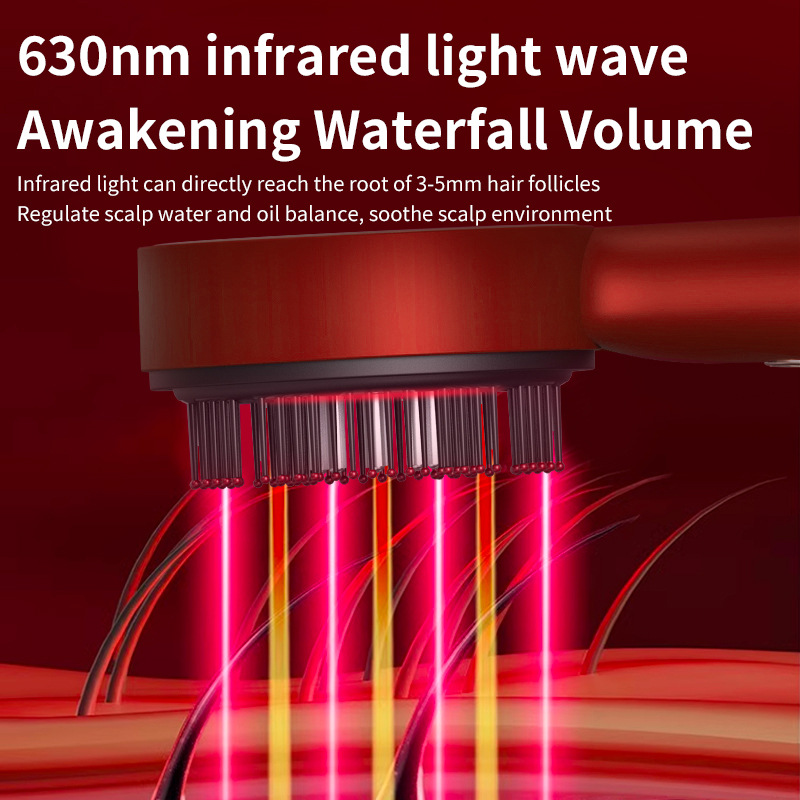 Electric Scalp Care & Hair Growth Massage Comb with Liquid Injection – Red Light Therapy