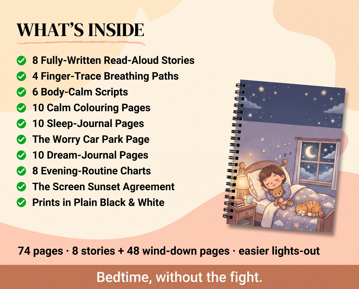 The Bedtime Calm Bundle — 8 Stories + 48 Wind-Down Pages